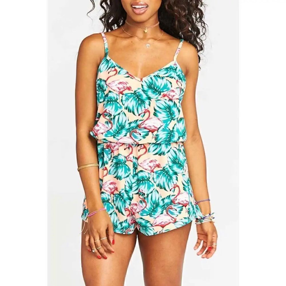 Show Me Your Mumu Flirty Flamingo Romper